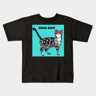 Cool Tabby Cat Kids T-Shirt